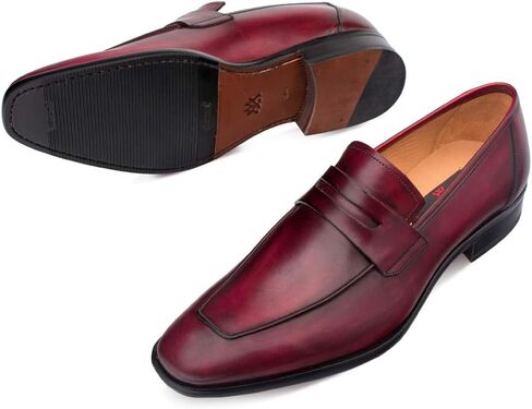 Mezlan Newport - Mens Luxury Penny Loafer Featuring Hand Finishes - Smooth European Calfskin Loafer - Handcrafted in Spain - Medium Width (Black, 10) in Saudi Arabia