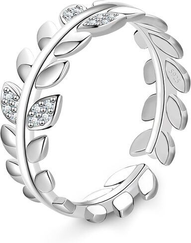 كريستال لاند - خاتم نسائي S925 من الفضة الزركون مزدوجة الطبقات عبر خاتم للنساء مطلي بالذهب عيار 14 قيراط للنساء الصديقات هدية عيد ميلاد خاتم مفتوح قابل للتعديل الحجم ، كريستال, كريستال, كريستال in Kuwait