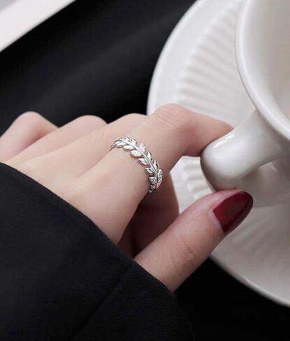 كريستال لاند - خاتم نسائي S925 من الفضة الزركون مزدوجة الطبقات عبر خاتم للنساء مطلي بالذهب عيار 14 قيراط للنساء الصديقات هدية عيد ميلاد خاتم مفتوح قابل للتعديل الحجم ، كريستال, كريستال, كريستال in Kuwait