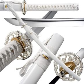 Traditional Heat/Clay Tempered Hand Forged Katana Sword | Real 1060/1095 T10 High Carbon Steel Sharp Full Tang Katanas | Practical Authentic Japanese Samurai Swords