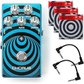 MXR WA38 Wylde Audio Chorus Pedal - Bundle with 2 Patch Cables and 3 Sets of Dunlop ZWEN1046 Electric Guitar Strings