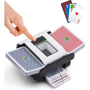 Automatic Card Shuffler, Electric Card Shuffler for 1-2 Decks One-Press AUTO & Manual Mode Rechargeable 2000mAh Low Noise for Poker, UNO, Blackjack, Skip-Bo, Phase 10, Texas Hold'em in Saudi Arabia