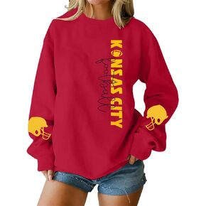 HEBBE Football Sweatshirts For Women Game Day Football Sweatshirt Touchdown Shirt Casual Crewneck Pullover Top