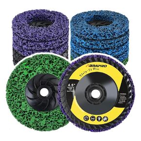 12 Pack, 4.5" x 5/8" Strip Disc, Grinding Disc for Angle Grinder, Industrial Abrasive Wheel for Clean and Remove Paint Coating Rust Welds Oxidation