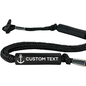Bungee Dock Line 2-Pack - 4ft, Adjustable No-Jerk Boat & Kayak Ties, Premium Mooring Ropes, Essential Boat Accessories, Ideal Kayak Accessories, Includes Free Docking E-Book by Domabri (Black)
