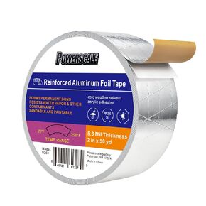 Aluminum,Tape 2 inch x (66 Feet 22YD) 3.9 Mil,High Temperature Aluminum Foil Tape,Duct Tape for HVAC, Metal Repair, Cold Air Ductwork,Sealing,Patching,Reflective Foil Tape, Silver