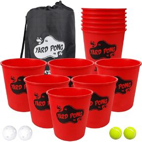 Juegoal Outdoor Yard Games Set with Buckets and Balls, Toss Game Throwing Game for Beach, Camping, Lawn and Backyard