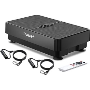 POWET Vibration Plate Exercise Machine for Weight Loss, Woukout & Lymphatic Drainage – Whole Body Vibrating with 99 Speed Levels & 5 Pre-Set Modes – Supports Up to 400lbs, Ideal for Home Use