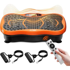 Vibration Plate Exercise Machine, Whole Body Workout Vibration Fitness Platform Machine for Lymphatic Drainage, Waver Vibrating Plate Machine for Weight Loss Shaping, 99 Levels, Resistance Bands