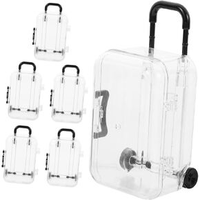 6pcs Office Decore Miniature Storage Case Cute Accessories Airplane Accessories Wedding Decorations Bridal Accessories Mini Boxes Travel Suitcase Plastic Packing Box