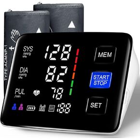 Blood Pressure Monitor, 9-17'' & 13-21'' Extra Large Blood Pressure Cuff Upper Arm, LED Color Backlit Screen Automatic Digital Blood Pressure Machine with USB Cable and 4 AAA Batteries