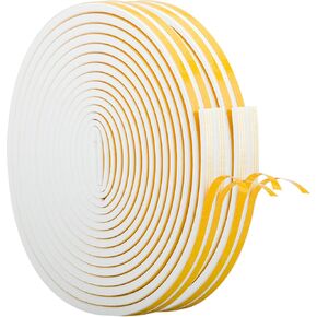 CloudBuyer Weather Stripping for Door,Insulation Weatherproof Doors and Windows Soundproofing Seal Strip,Collision Avoidance Rubber Self-Adhesive Weatherstrip (White, 33Ft)