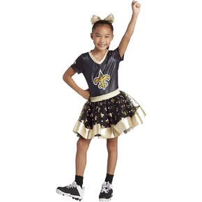 MODERN HERO New Orleans Saints Girl's NFL MVP Tailgate Tutu Dress Costume, Size Small