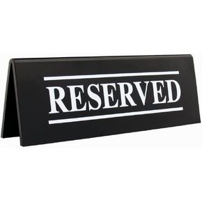 New Star Foodservice 27044 Table Tent Sign, Acrylic, (Reserved), 6"x 1.5", Set of 6