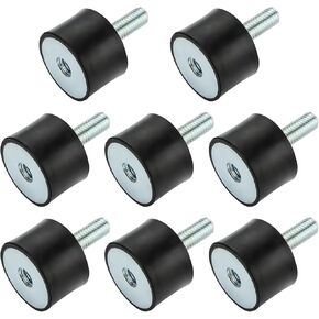 8PCS M8 Anti Vibration Rubber Isolator Mounts, Rubber Shock Absorber Mounts Generator Isolation Mounts with Single Stud Isolation Mounts for Air Compressors, Garage Motor, Diesel Engines