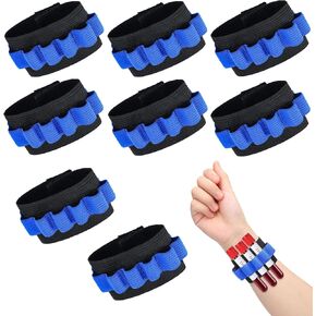 8 PCS Phlebotomy Tube Holder Wristband Professional Blood Tube Holder Wristband Set Blood Draw Tube Bracelet Strap for Phlebotomist Accessories(Blue,8 Phlebotomy Tubes)