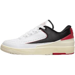 حذاء Air Jordan 2 Low Black Satin للنساء (FD4849-106، أبيض/أسود/حليب جوز الهند/أحمر جامعي)