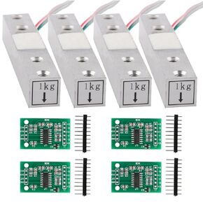 4sets Load Cell Load Cells kit Weight Sensor +HX711 A/D Amplifier Module Weighing Sensor for DIY Kitchen Scale (4sets(5kg + hx711))