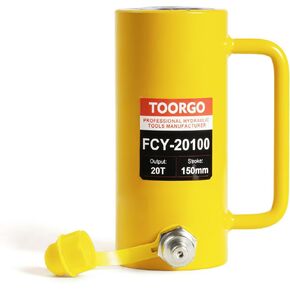 30T 4Inch Stroke Porta Power Single Acting Lifting Cylinder for Shipbuilding, Machinery and Industry,Automatically Retract Split Hydraulic Cylinders Jacks, Yellow