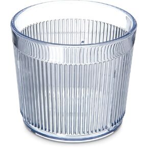 Carlisle FoodService Products Crystalon Stack-All Stackable Tumbler Plastic Tumbler with Ribbed Texture for Restaurants, Catering, Kitchens, Plastic, 9.6 Ounces, Clear