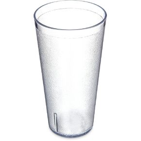 Carlisle FoodService Products Stackable Tumbler Plastic Tumbler with Pebbled Exterior for Restaurants, Catering, Kitchens, Plastic, 32 Ounces, Clear, (Pack of 24)