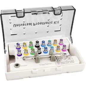 Dental Implant Torque Wrench Set, Fully Autoclavable Universal Prosthetic Kit: 10-70Ncm Adjustable Ratchet, 16pcs Screwdrivers and Case for Disassemble/Secure Implant Restorations