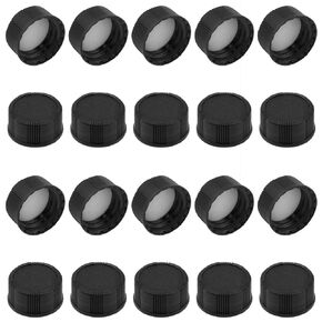 20mm Black Phenolic Resin Cover Inner Caliber 20 mm with White Foam Washer for Daily Chemicals, Food Bottles 20PCS