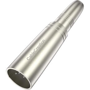 CableCreation [5 حزمة XLR 3 دبوس ذكر إلى 1/4 بوصة 6.35 مم محول صوت مقبس مقبس أنثى، فضي in Kuwait