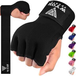 WYOX Gel Boxing Hand Wraps Inner Gloves for Men and Women, Quick 80cm Long Wrist Straps, Elasticated Padded Boxing Wraps for Muay Thai, MMA, Kickboxing, Martial Arts