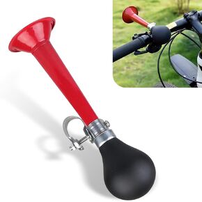 قطعة واحدة من بوق هوائي للدراجة، بولي كلوريد الفينيل + سبيكة بتصميم بسيط، بوق أمامي متوسط ​​الحجم للتركيب على الذيل مع كرة ضغط، ملحق بديل، للدراجات، الدراجة الجبلية (أحمر) in Kuwait