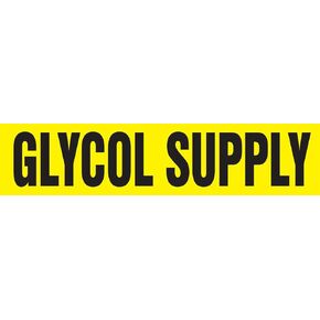 Accuform RPK371SSB Self-Stick "Glycol Supply" Pipe Marker for 1-1/2" to 2" OD Pipe, Black on Yellow, 1-1/2" H x 8" W