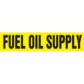 Accuform RPK341SSB Self-Stick "Fuel Oil Supply" Pipe Marker for 1-1/2" to 2" OD Pipe, Black on Yellow, 1-1/2" H x 8" W