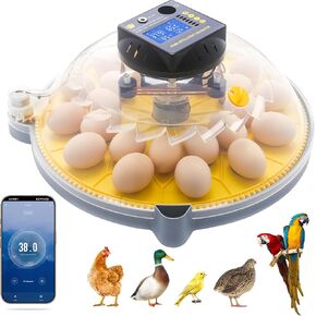 APP Egg Incubator,Incubators for Hatching Eggs,Incubator with Automatic Egg Turning Humidity Control for Hatching Chickens Birds Parrot Ducks