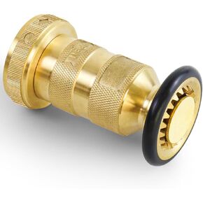 Fire Hose Nozzle 1-1/2" NPSH/NPT Fire Fighter Hose Nozzle 100 psi 75 gpm Brass Fire Equipment Jet Fog Spray Nozzle, Heavy-Duty Industrial Brass Fire Equipment Water Hose Nozzle