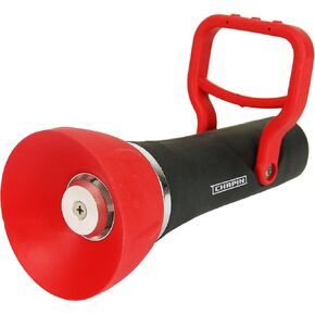 CHAPIN 4697: Industrial High Flow Firefighter Style Garden Hose Nozzle, Classic Fireman Style Grip Nozzle with Threaded Garden Hose Connection, Adjustable Twist Nozzle, Up to 250 PSI, Red/Black