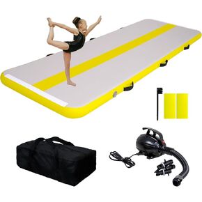 FEATH-R-LITE Gymnastics Mat Inflatable Air Tumble Track 10ft Tumbling Mat 4in Thick Gymnastics Equipment for Kids& Youth