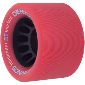 Riedell Demon EDM Wheels - Roller Skate Wheels - 4 Pack of 43mm x 62mm Wheels | Red 95A