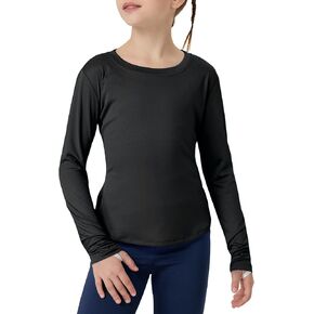 FitsT4 Sports Girls Sun Shirts Long Sleeve Rash Guard T-Shirts UPF 50+ UV Protection Swim Shirts