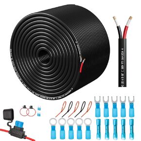 14 سلك قياس 2 موصل أساسي دوبلكس سلك كهربائي مزدوج من الدرجة البحرية كابل 14AWG سلك مجدول PVC معزول بجهد منخفض 12 فولت / نحاس معلب / مرن / سلك 14/2 لسيارات القوارب