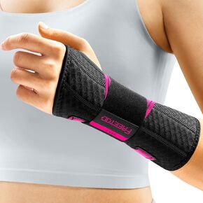 FREETOO Carpal Tunnel Wrist Brace Night Support Fit Right Hand for Work, Pain Relief Wrist Splint for Tendonitis, Arthritis, Sprain, Fit Women and Men, Wrist Immobilizer for Sleeping (S/M, Black/Grey)