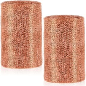 Gisafai 8" x 100 ft Copper Mesh Rodent Control for Mice Rat Pure Copper Fill Fabric Hole Filler Flexible Copper Wool Mouse Trap for Bat Snail Bird Control Hole Blocking Gardening Sealing Water Opening