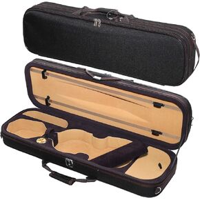 MI&VI NF-5003 Super Lightweight 3.6lb Sturdy Violin Travel Case 4/4 (Full Size) With Reflective Safety Strips | Hygrometer | Adjustable Shoulder Straps | Hard-Shell | High-Density Foam - MIVI Music