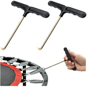 Quacc 2 PCS Trampoline Spring Pull Tool, Trampoline Hook Tool, Spring Pull T-Hook with Plastic Handle for Jumping Trampoline Spring Installation