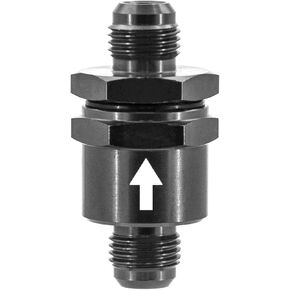Aluminium -6 AN to AN6 Flare Inline Non Return One Way Check Valve with Spring Design Inside Parts-Black