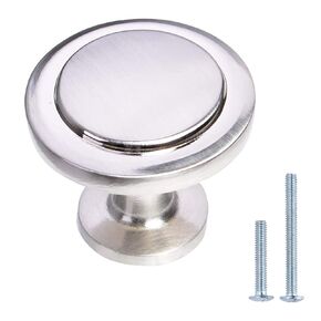 Modern Round Pull Knob, 1-1/4", Satin Nickel, 300 Pieces