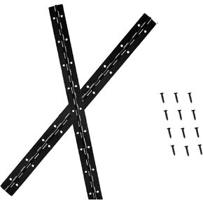 2PCS Heavy Duty Piano Hinge,18-Inch Black Continuous & Piano Hinges,0.05" Thickness,1.2" Open Width, Ideal for Folding Cabinet Doors, Black Stainless Furniture Hinges Includes 36pcs Screws