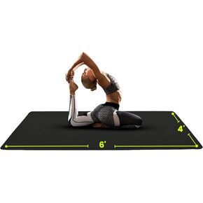 Large Yoga Mat (6'x4') Extra Wide Workout Mat for Home, Non Slip Fitness & Exercise Mat for Home Gym, Yoga, Pilates, Stretching, and Floor