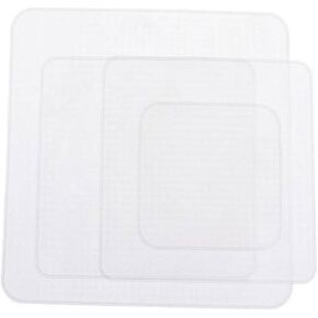 Pokinge 4 Pcs Food Container Cover, Transparent Silicone Stretch Lids Reusable Microwave Food Cover 3 Sizes Square Bowl Cup Cover Fresh Keeping Tool