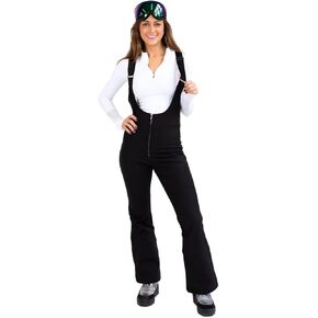 Verta Womens Snow Bib Black Flare Ski Snowsuit Fleece Lined Snowboard Overalls Winter Cute Sports Style Woman