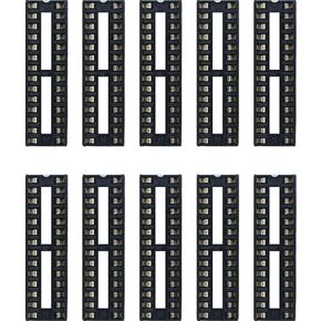 whiteeeen 10pcs DIP28 IC Socket DIP Sockets Solder Tail 28 pin 0.3" for atmega328p-pu